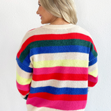 Multi Color Long Sleeve Sweater Top