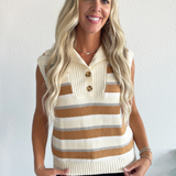 Multi-Color Striped Sweater Vest