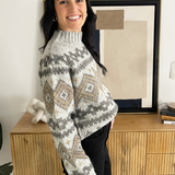 Fair Isle Mock Neck Sweater