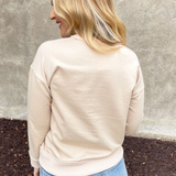 Rib Detail Terry Pullover Top