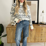 Fair Isle Mock Neck Sweater