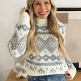 Fair Isle Mock Neck Sweater