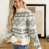 Fair Isle Mock Neck Sweater