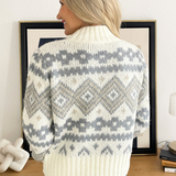 Fair Isle Mock Neck Sweater