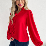 Long Sleeve Bow Tie Top