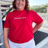 Huskers Embroidered Tee