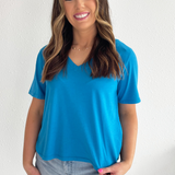 Pima Cotton Blend V-Neck Tee