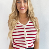 Striped Button-Up Sweater Vest