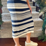 Multi Stripe Midi Skirt