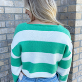 Drop Shoulder Striped Sweater