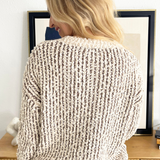 Popcorn Yarn Crew Neck Sweater