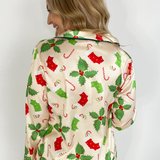 Mistletoe Printed Satin Pajama Set