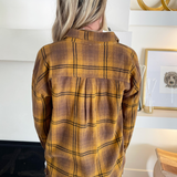 Fringe Hem Distressed Plaid Shirt