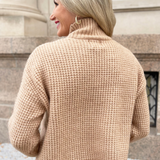 Knitted Sweater with High Collar