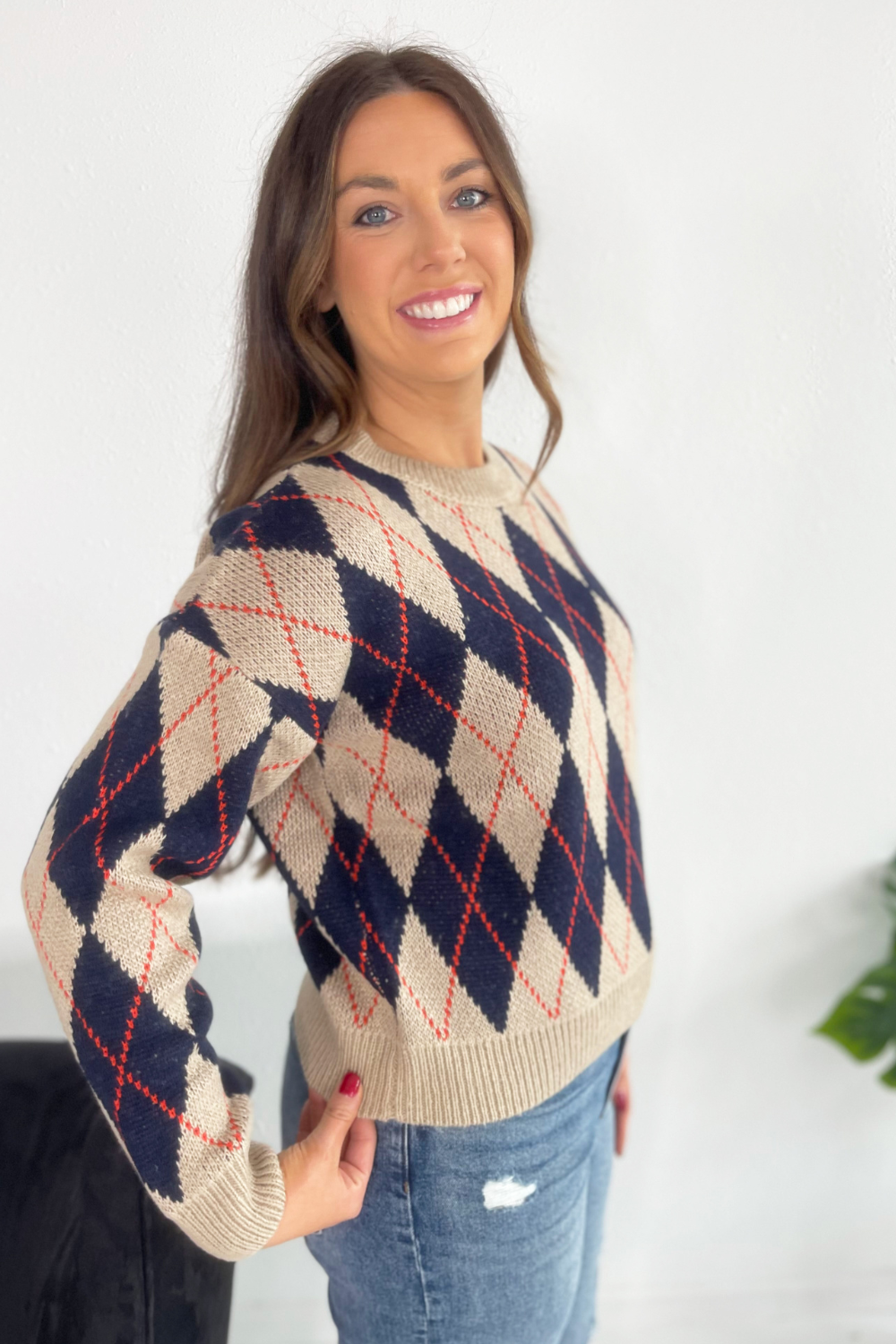 Argyle Sweater Top