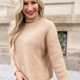 Knitted Sweater with High Collar