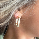 Gold-Dipped Square Hoop Earrings