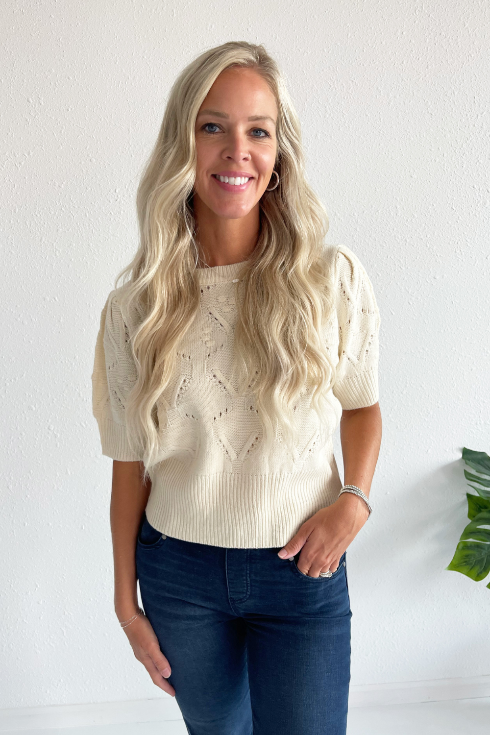 Crochet Puffed Sleeves Top