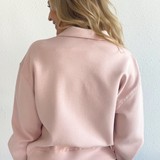 Wide Collar Half Zip Oversized Sweatshirt