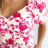 Balloon Sleeve Floral Print Maxi Dress