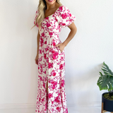 Balloon Sleeve Floral Print Maxi Dress