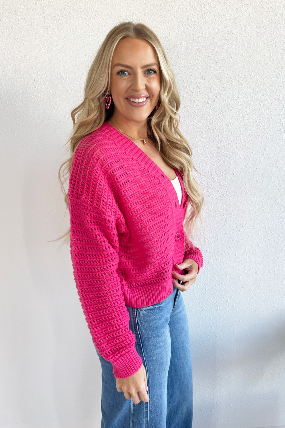 Eyelet Sweater Cardigan