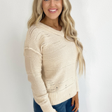 Reverse Seam V-Neck Pullover