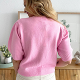 Ribbon Embroidered Sweater Top