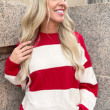 Round Neck Striped Sweater Top