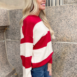 Round Neck Striped Sweater Top