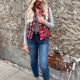 Plaid Check Print Vest