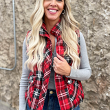 Plaid Check Print Vest