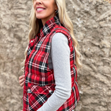 Plaid Check Print Vest