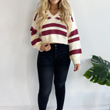 V-Neck Stripe Sweater