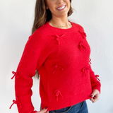 Ribbon Embellishment Sweater Top