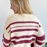 V-Neck Stripe Sweater