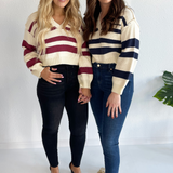 V-Neck Stripe Sweater