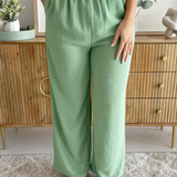 Elastic Waist Wide Leg Pant