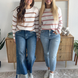 Striped Relaxed Fit Long Sleeve Sweater