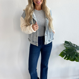 Knit Combo Denim Jacket