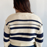 V-Neck Stripe Sweater