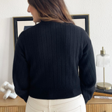 Mock Neck Ribbed Sweater