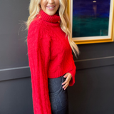 Turtleneck Cable Knit Sweater