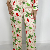 Mistletoe Printed Satin Pajama Set