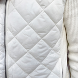 Long Sleeve Quilted Front Full Zip Hooded Jacket