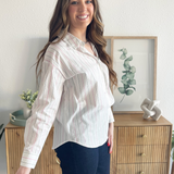 Stripe Poplin Button-Down Shirt