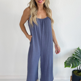 Textured Flared Jumpsuit