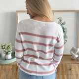 Striped Relaxed Fit Long Sleeve Sweater