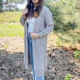 Chunky Cable Knit Midi Cardigan