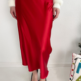 Basic Satin Midi Skirt